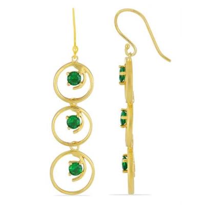 BUY AUTHENTIC CHROME DIOPSIDE GEMSTONE BRASS EARRINGS